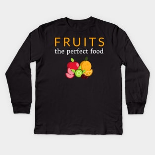 Fruitarian Diet, Fruit Lover, Healthy Diet Kids Long Sleeve T-Shirt